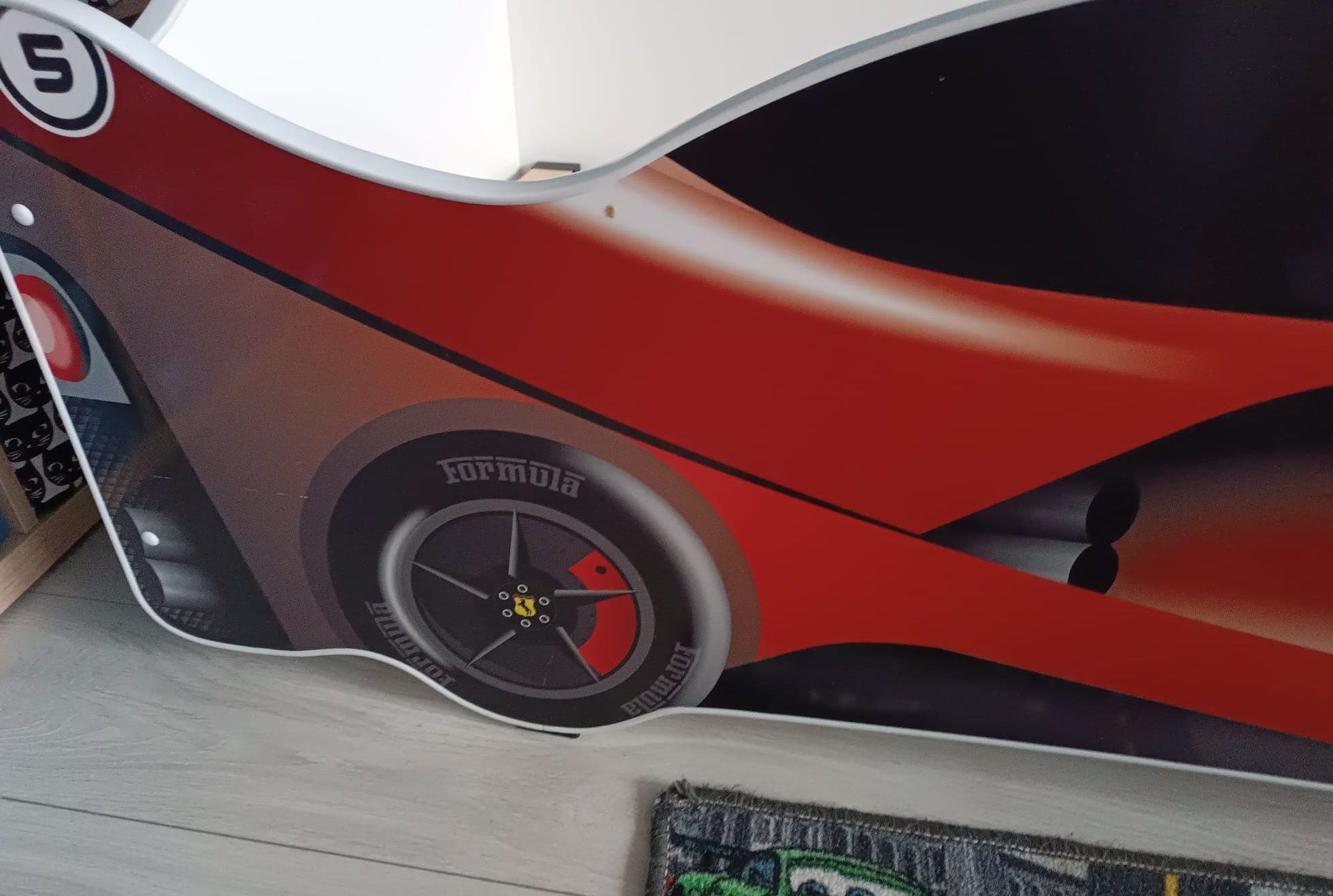 Łóżko dziecięce chłopięce samochód auto Formuła Mcqueen Zygzak