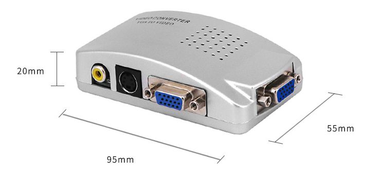 Конвертер видео VGA->RCA/S-Video (тюльпаны) ноутбук ->телевизор VGA2AV