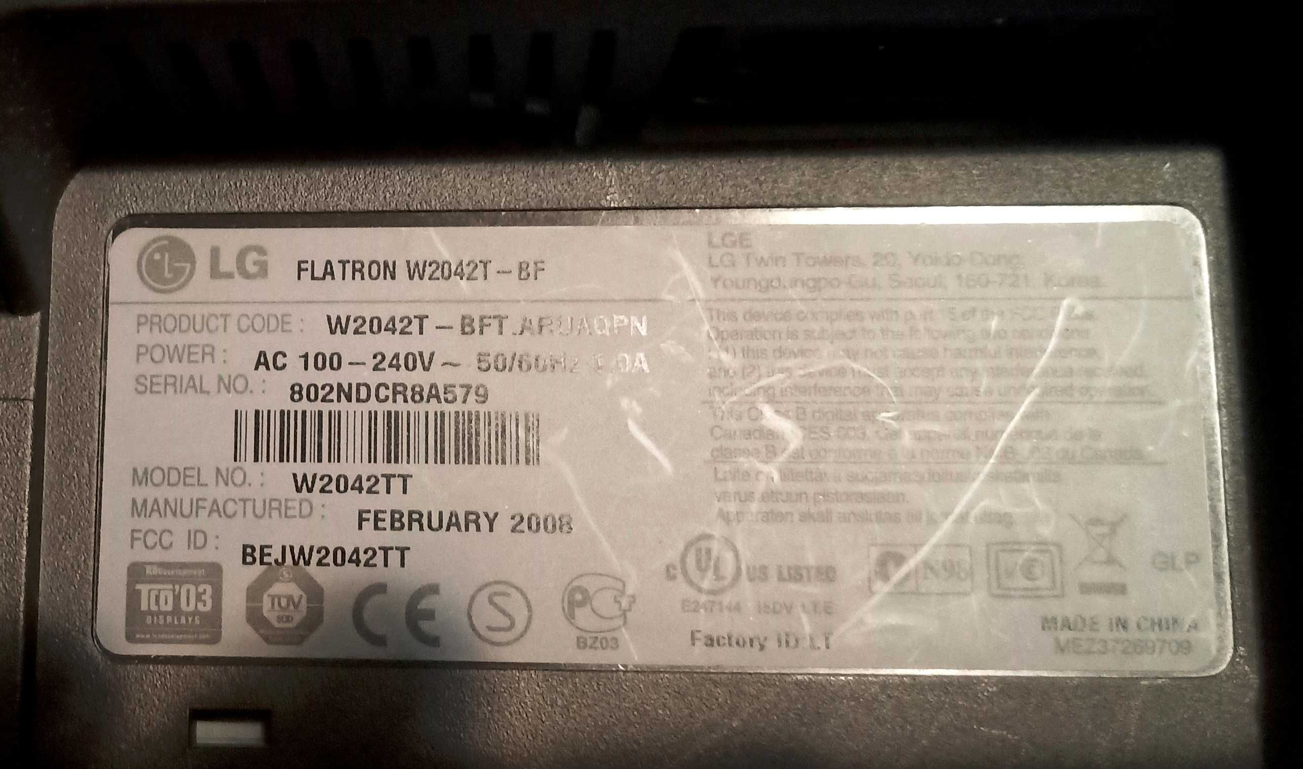 монитор LG Flatron W2042T