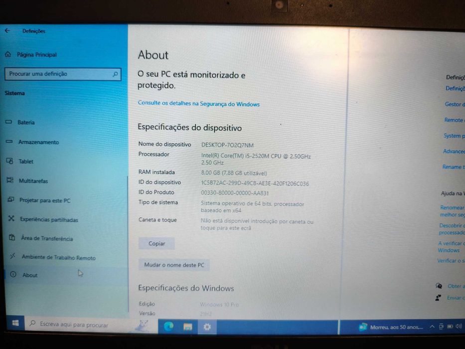 Portatil DELL Latitude E6220 – Core i5 / 8GB / 320GB / Leitor CD