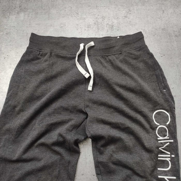 MĘSKIE Spodnie Dresy Dresowe Szare Duże Logo PREMIUM Calvin Klein CK