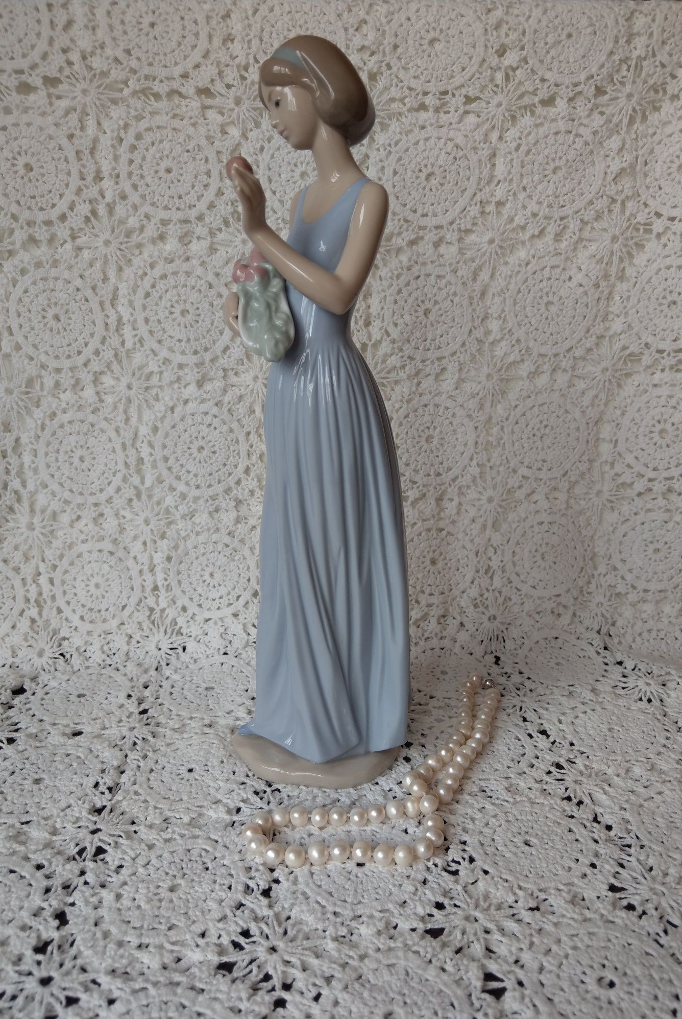 Cudna Lladro Nao Kolekcjonerska Figurka Porcelanowa vintage kwiaty