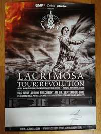 Lacrimosa - Tour: Revolution 2012 - Plakat, autograf Jan Peter Genkel