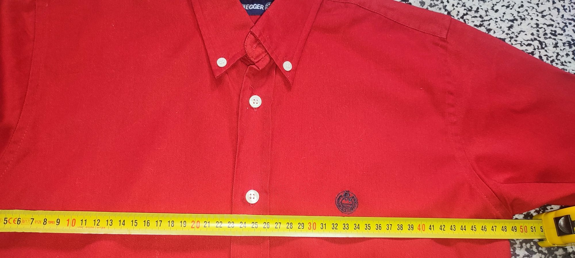 Śliczna czerwona koszula rozm 140-146 wymiary na fotkach