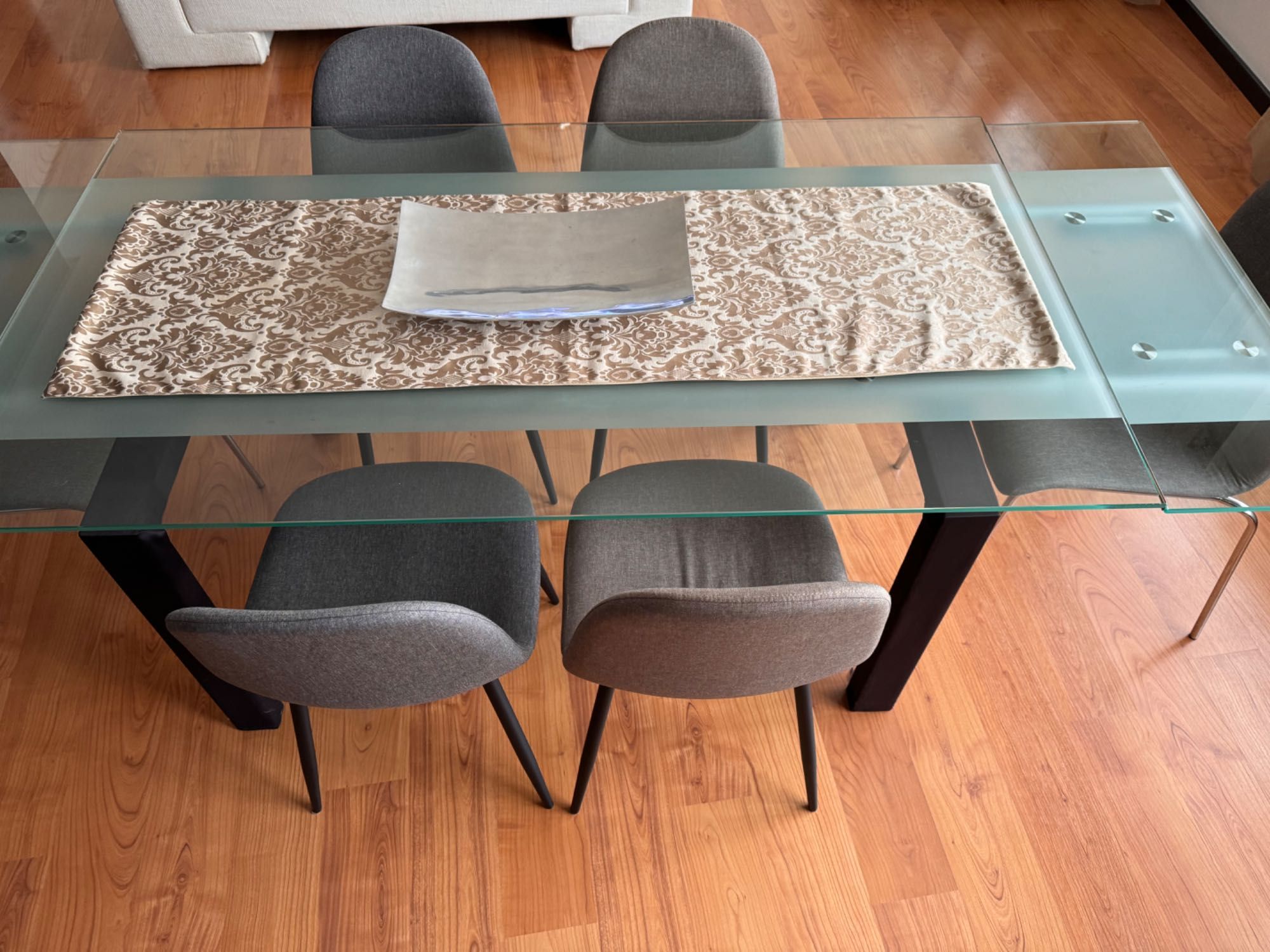 Mesa jantar vidro extensivel