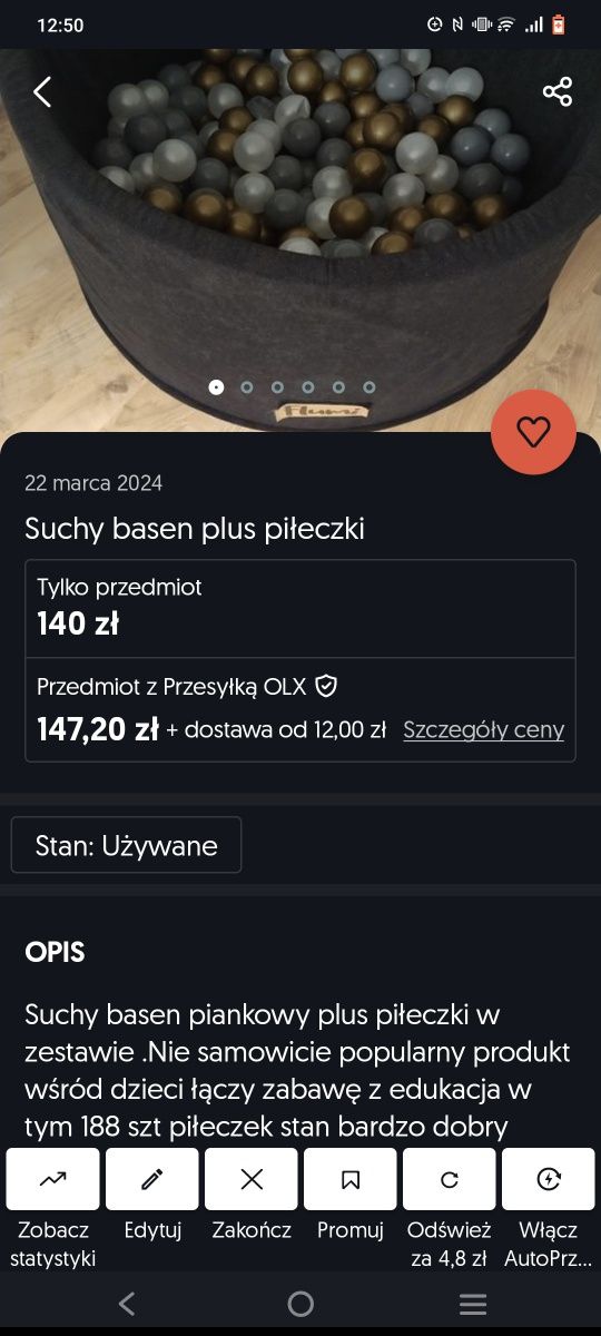 Suchy basen plus piłeczki