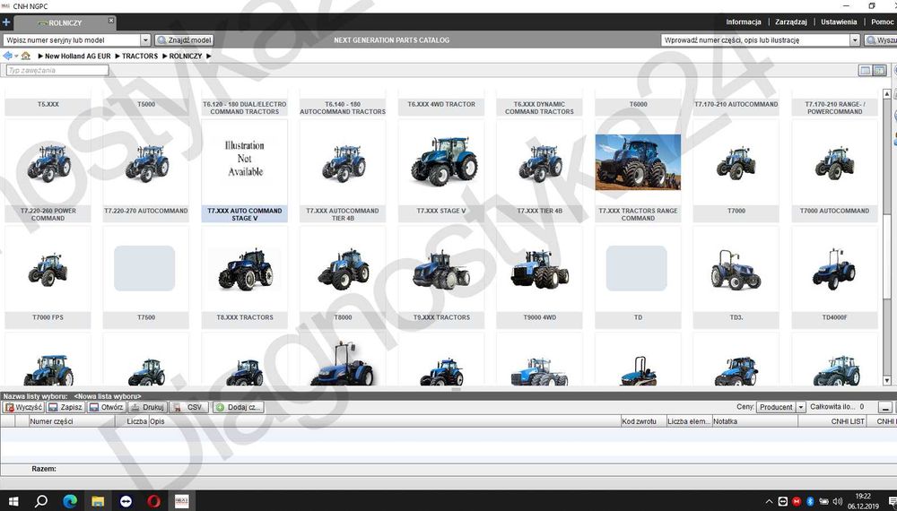 Laptop INSTRUKCJE NAPRAW Katalogi Części Case New Holland Etim Go