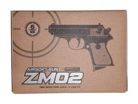Детский пистолет - ZM02 - Walther PPK - 6 мм - черный