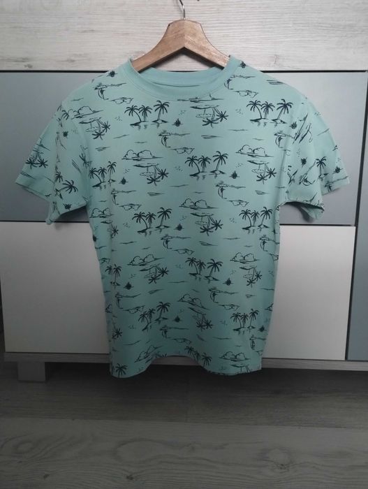 t - shirt, koszulka z krótkim rękawem, w palmy rozm. 140