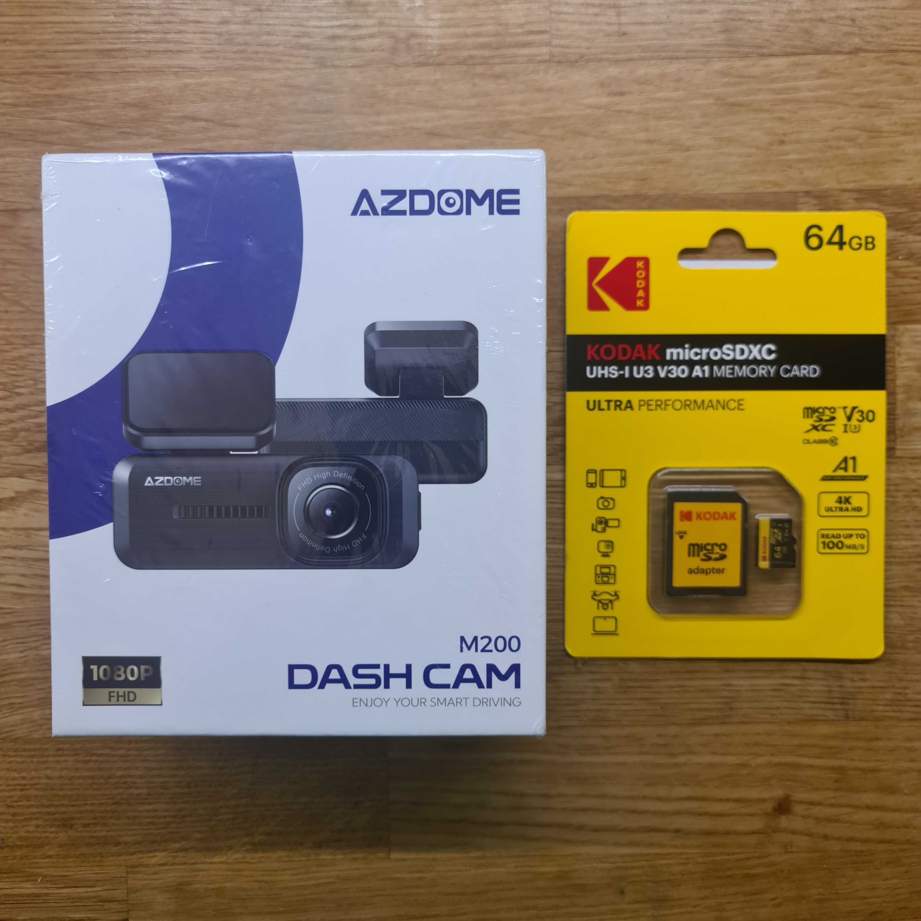 Wideorejestrator Azdome M200 + Kodak Micro SD 64GB