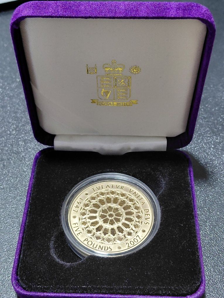 Moeda Ouro 5 Libras Bodas Diamante 2007