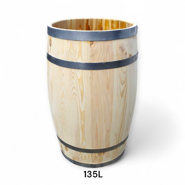 beczka drewniana 135L  dekoracja ogrodowa  donica kwietnik deszczówka