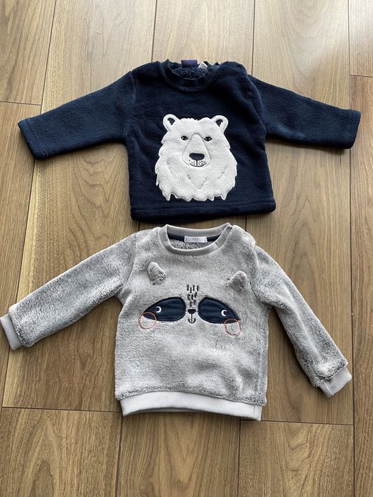 2 grube bluzy bluza chłopięce rozm. 74 jak NOWE