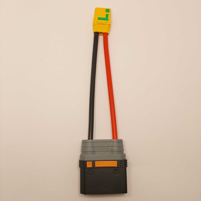 Переходник QS10-Ѕ на XT90S Адаптер LiPo аккумуляторов с кабелем 10AWG