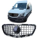 Grelha Panamericana preta brilhante cromada Mercedes W906 de 13 a 18