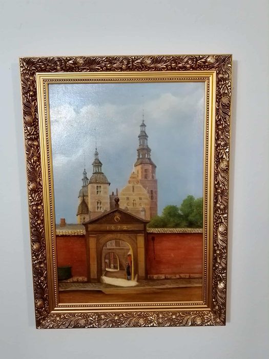 Stary obraz na płótnie sygnowany