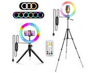 Lampa LED do zdjęć RGB z pilotem i uchwytem na telefon HIT!