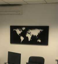 Obraz stalowy mapa świata