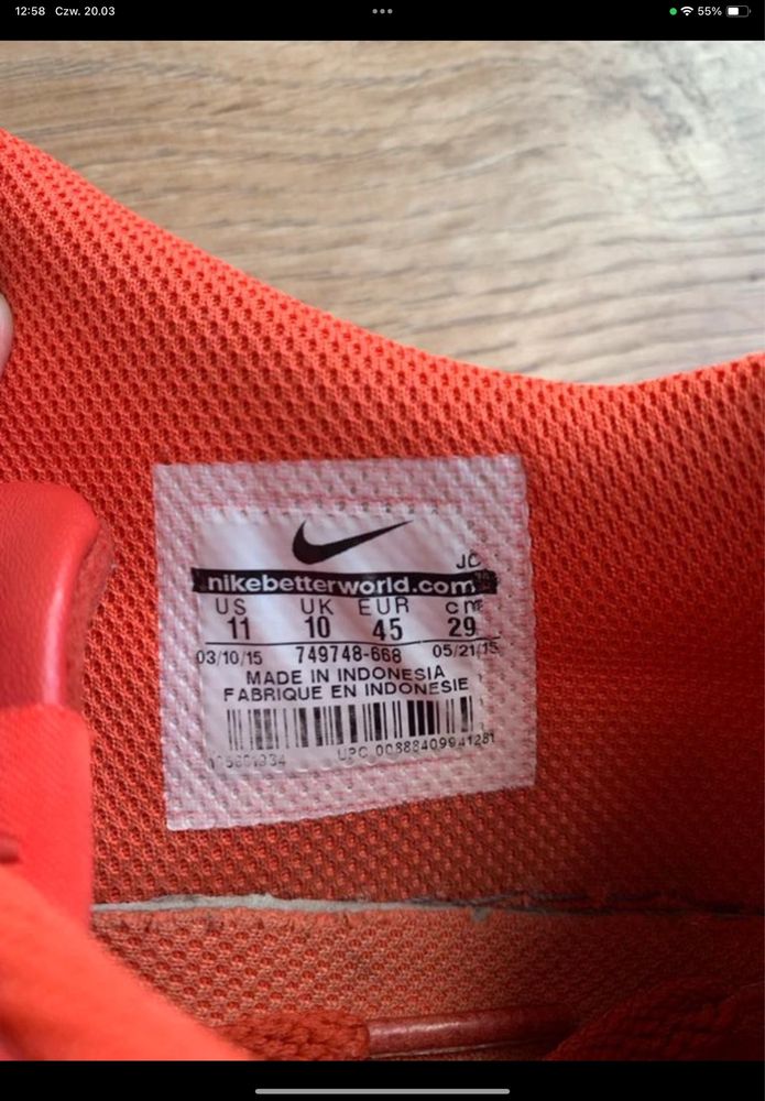 Pomarańczowe buty nike męskie