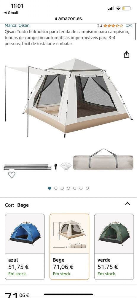 Tenda de campismo Qisan