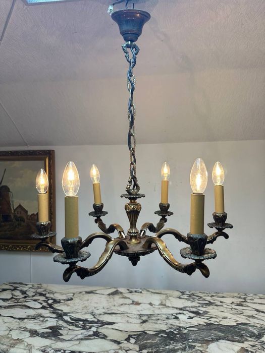 Бронзова люстра на 6 ламп 7466