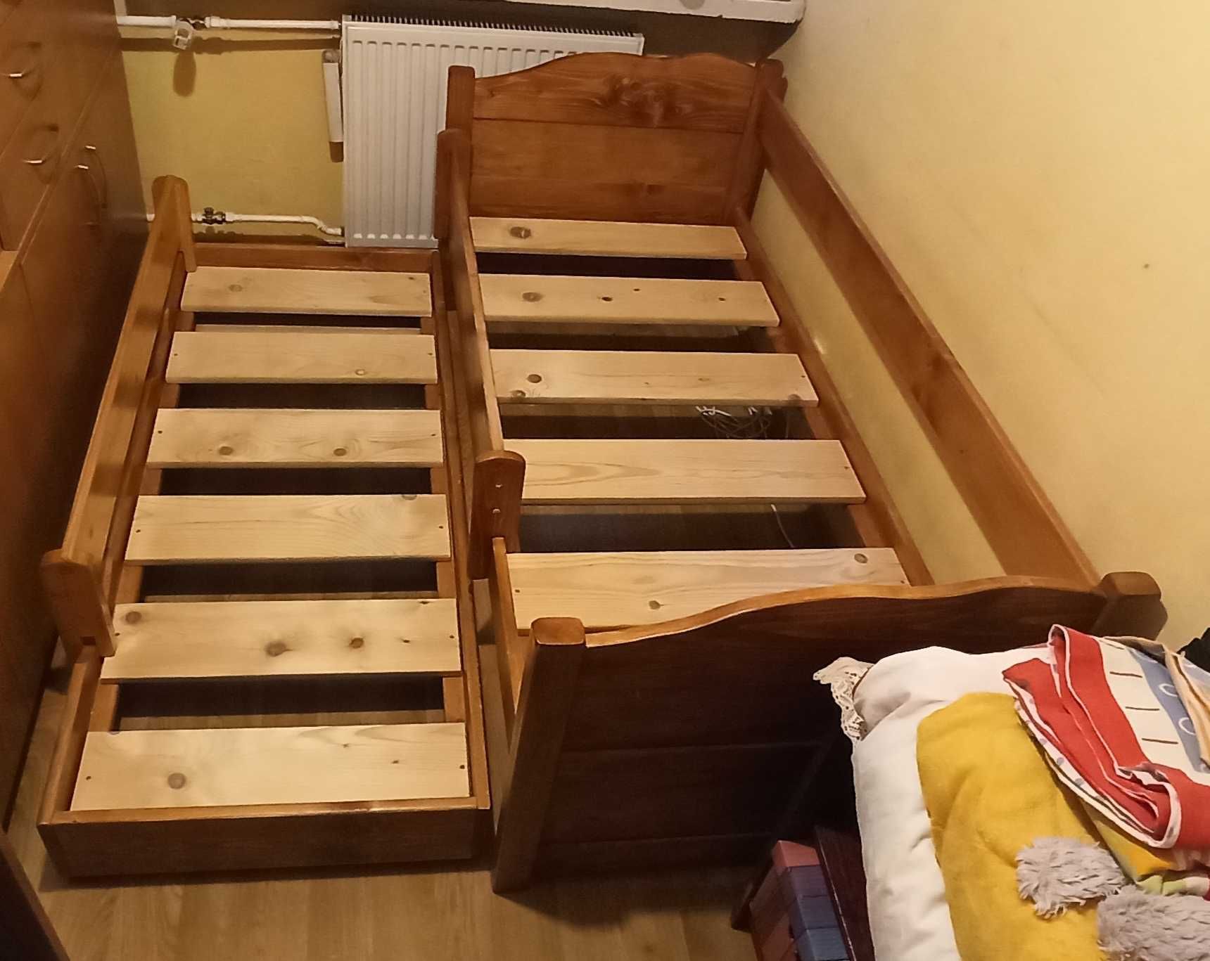 Łóżko piętrowe wysuwane  Lite drewno sosnowe I klasy