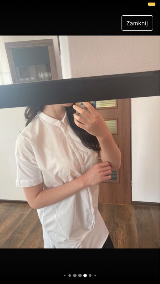 Biała sukienka/tunika z koszulowego materiału, Reserved