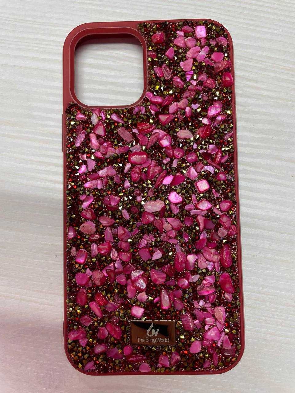 Чохол айфон 12/12pro Diamond Bling World Case Red Stone чехол оригінал