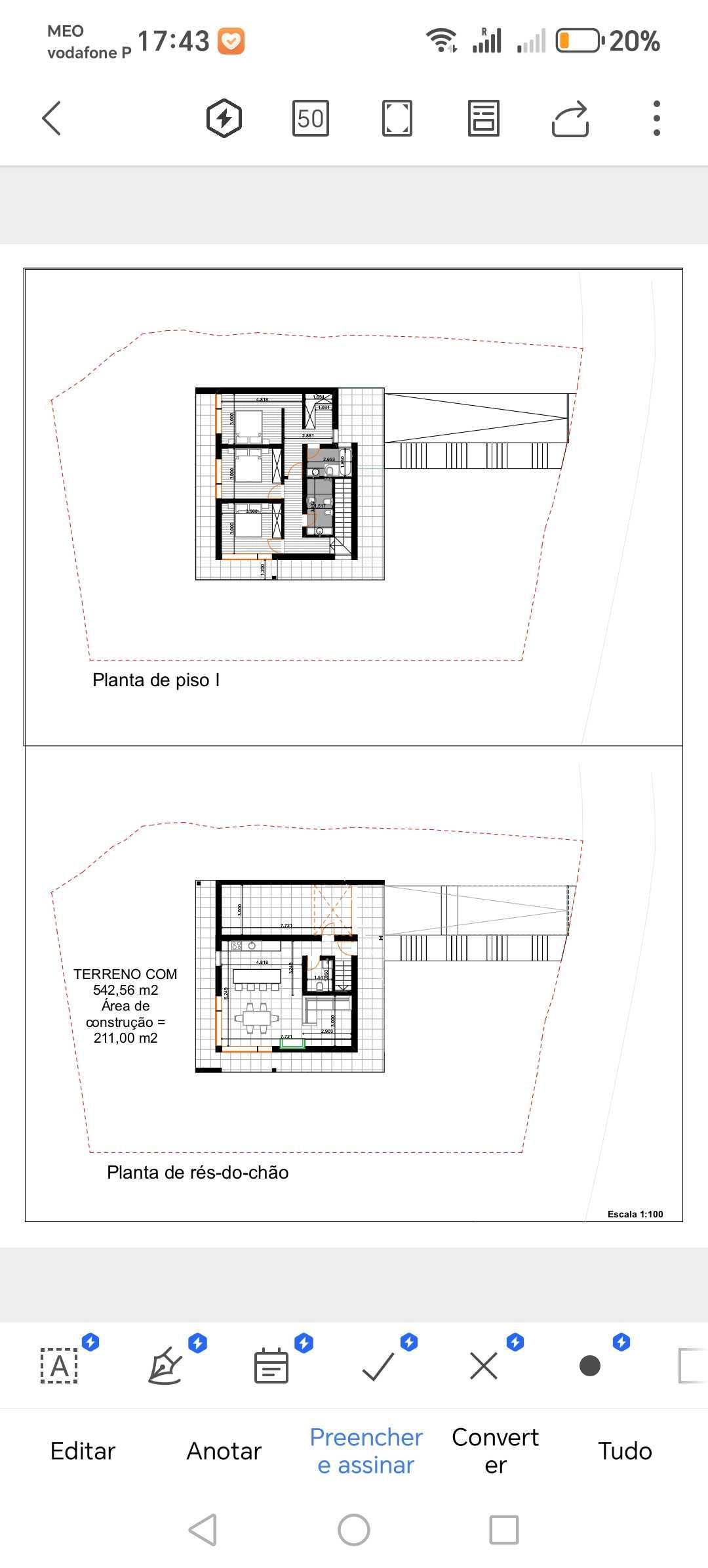 Venda de terreno de 542 m2, com projeto finalizado.