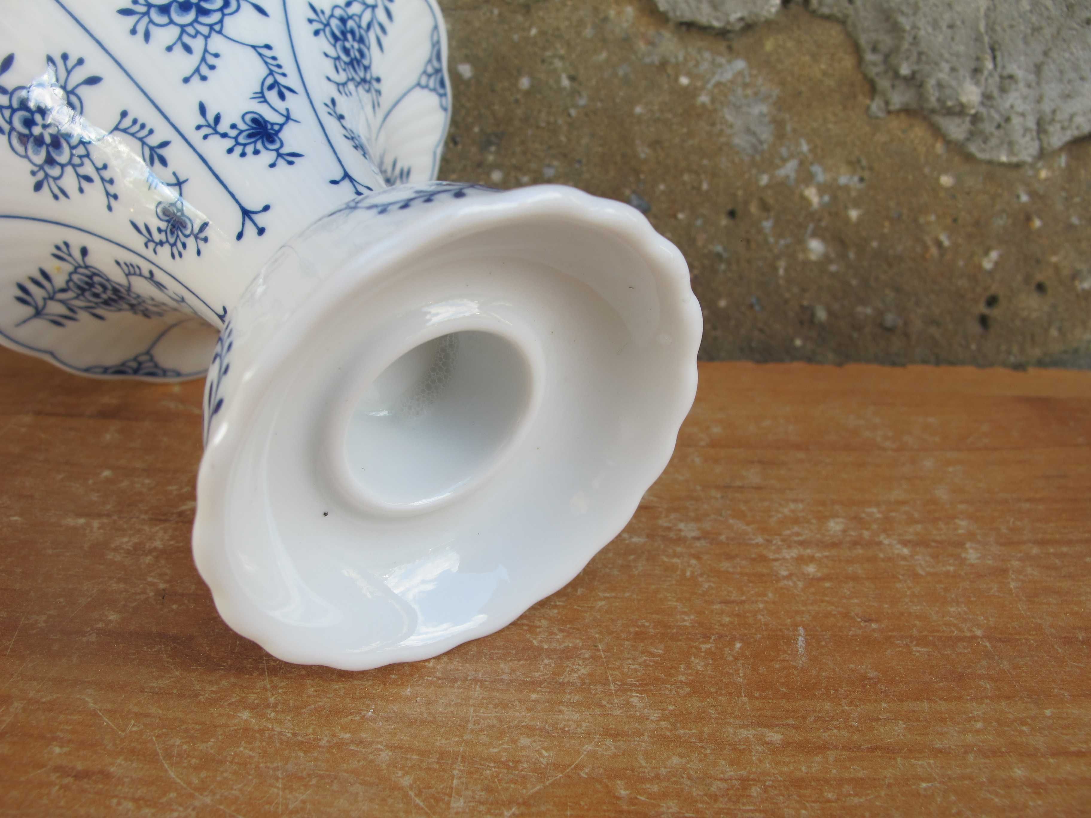 Sygnowany Porcelanowy Świecznik_WZÓR SŁOMKOWY_