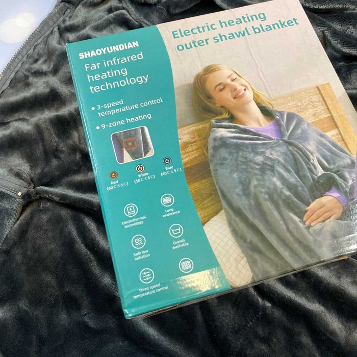 Плед електроковдра пончо з 3 режимами нагріву від USB