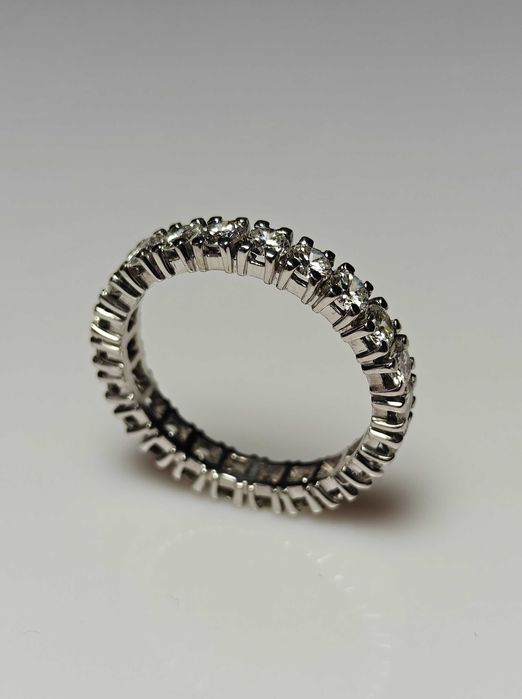 Obrączka 3,47ct z naturalnymi diamentami brylantami eternity certyfika
