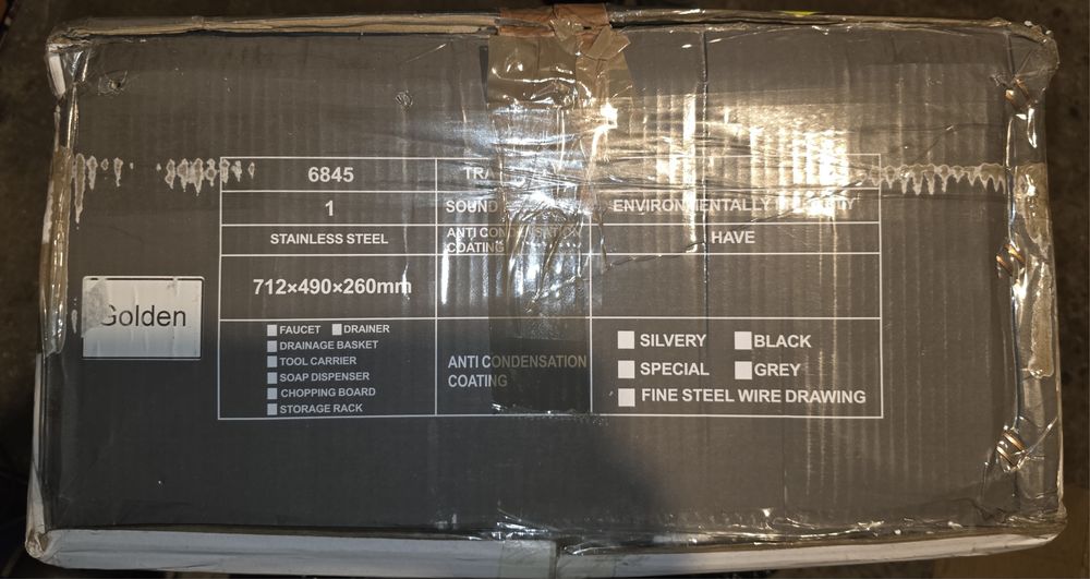 Zlewozmywak jednokomorowy Golden 712×490×260