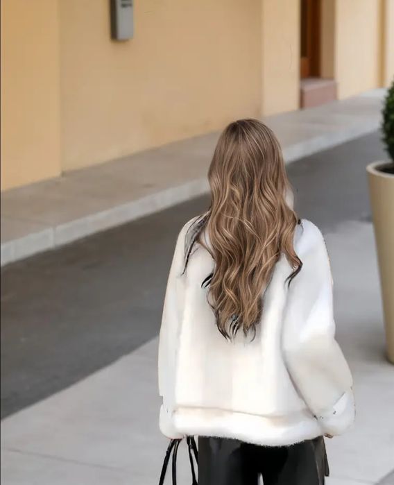 Шубка дублянка зимова жіноча оверсайз під норку трендов куртка хутряна