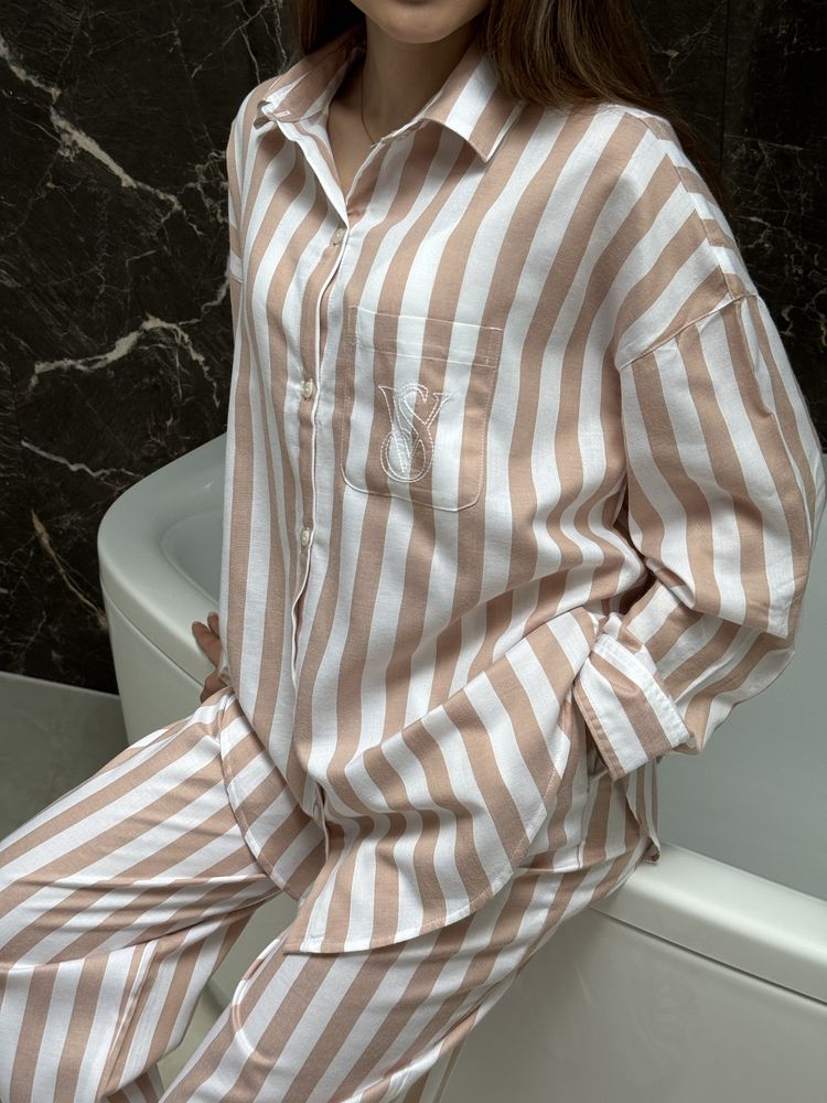 Піжама Victoria's Secret Modal-Cotton Long Pajama Set