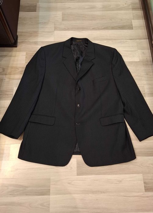 Костюм мужской черный пиджак брюки большой размер 58-60