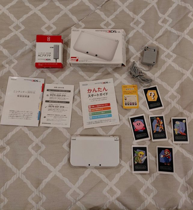 New Nintendo 3ds LL Pearl White + Carregador e Caixa