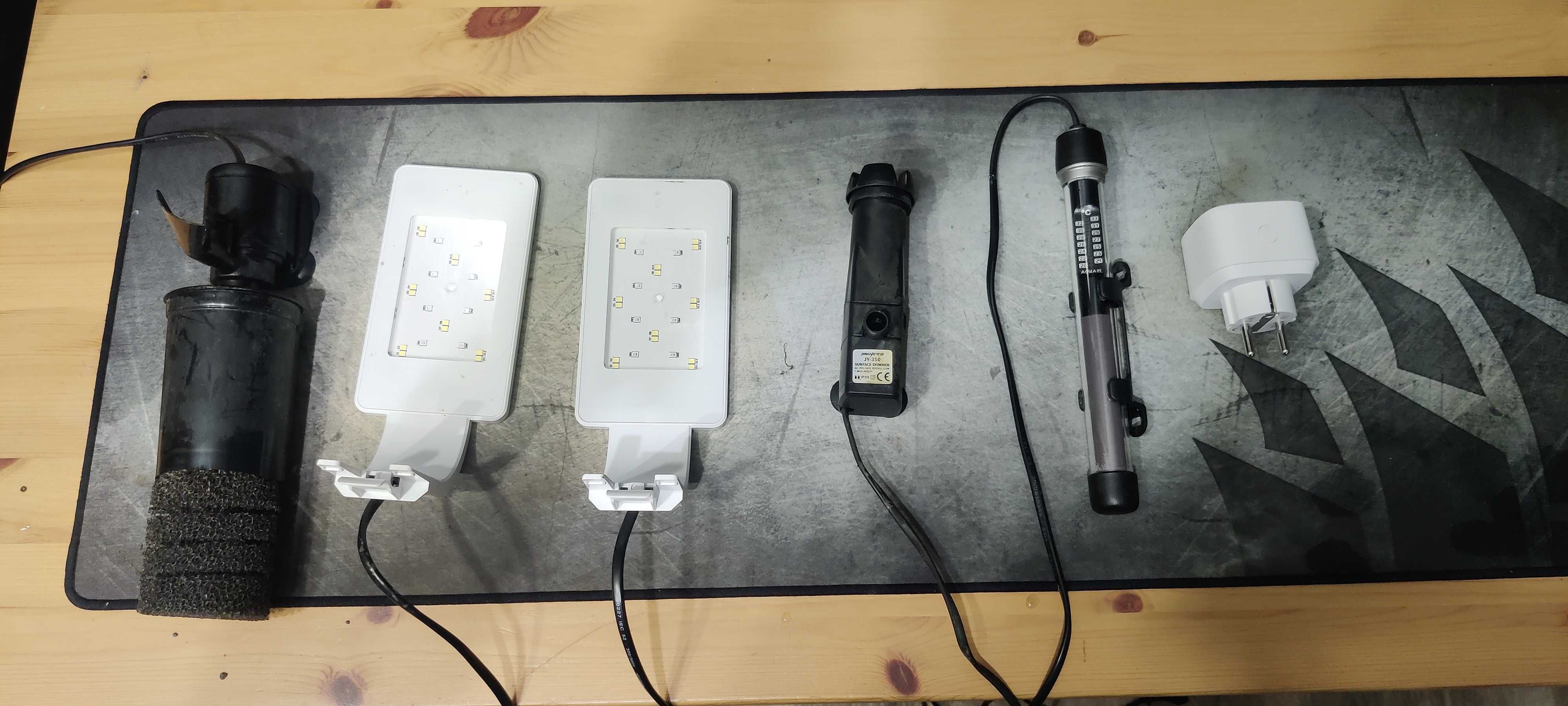 Akwarium 49l + filtr, grzałka, lampy led i więcej
