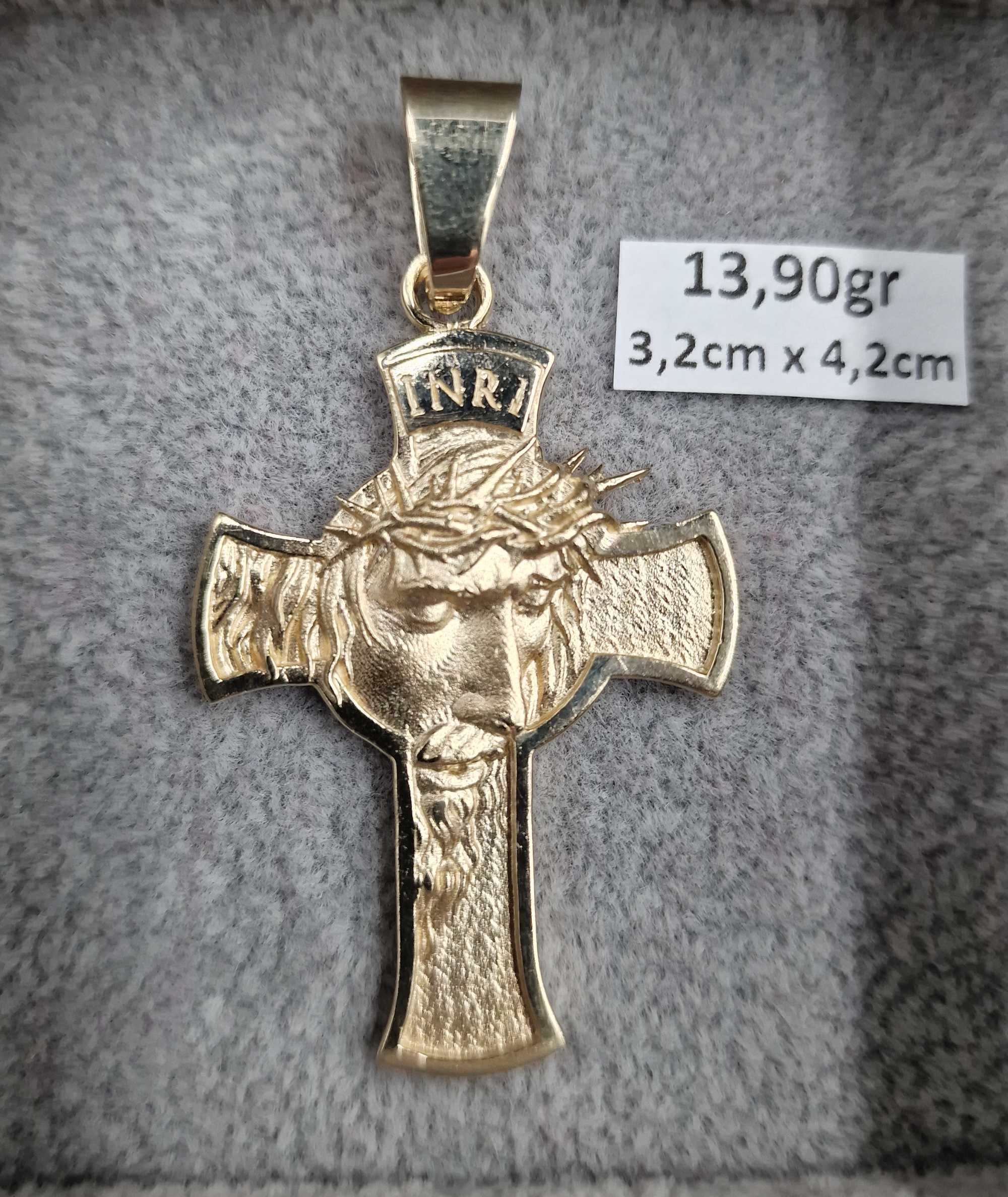Krzyż 13,90gr złoto próby 585