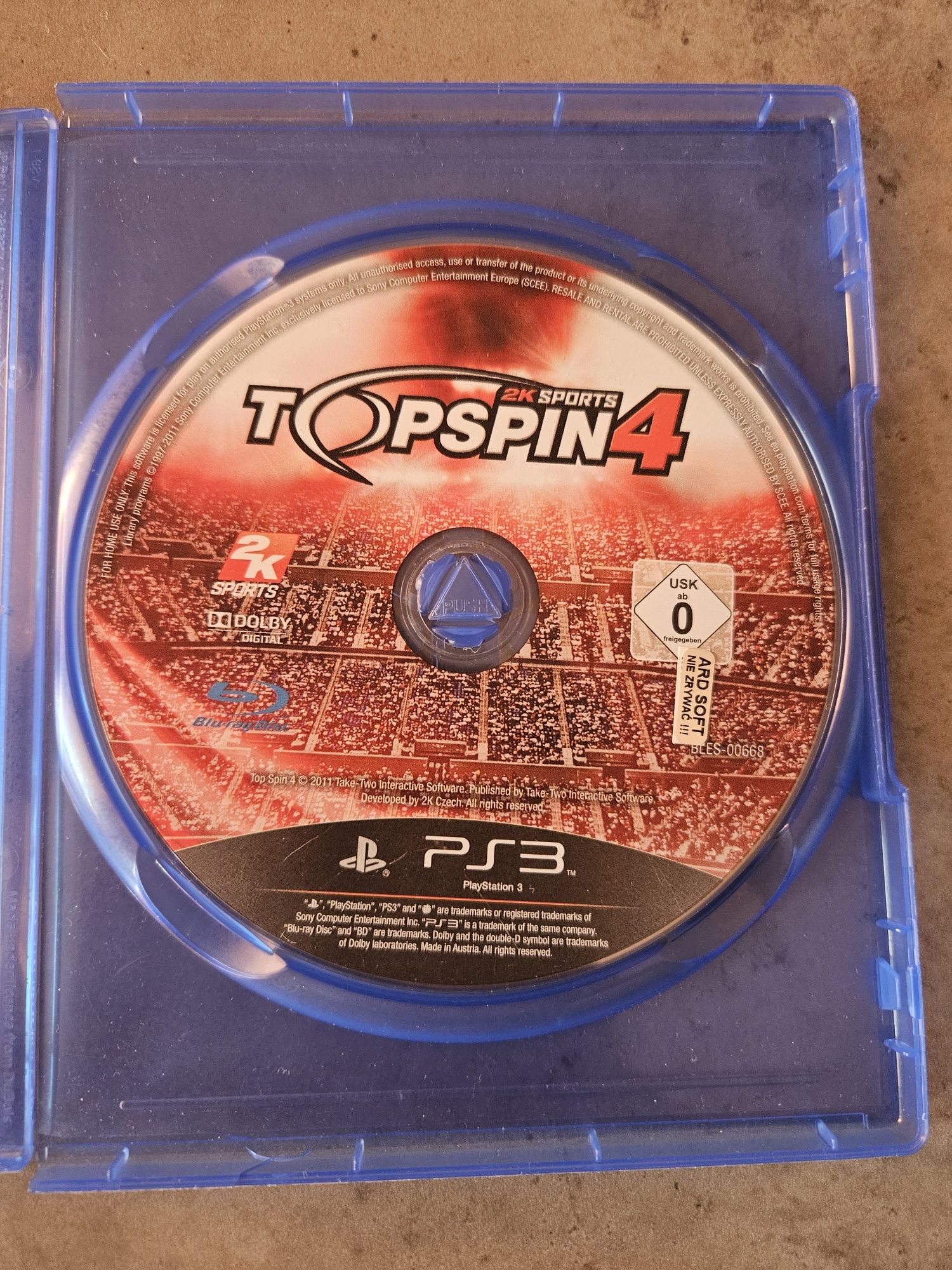 TopSpin 4, gra ps3, play station 3