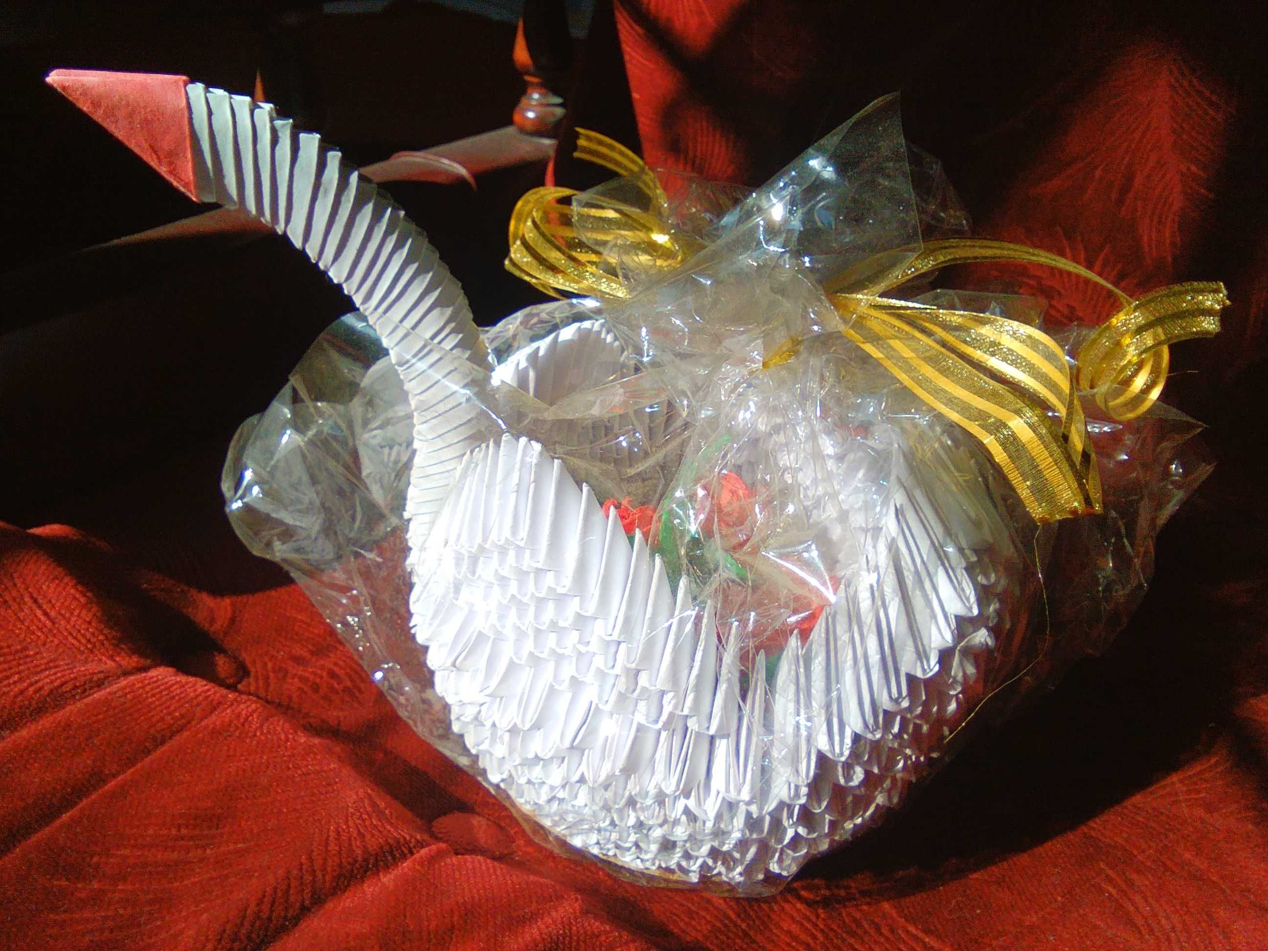 Łabędź origami ozdoba