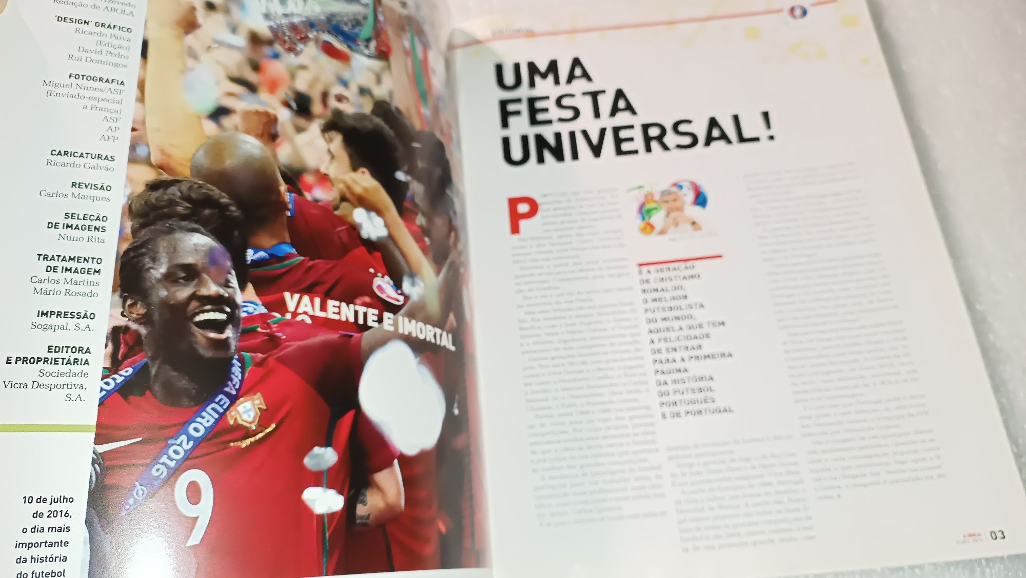 Antiga Revista A Bola - Portugal campeão da Europa 2016