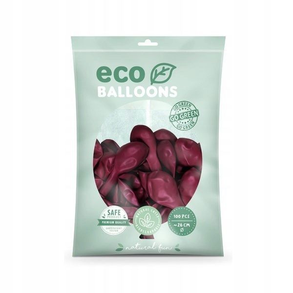 balony biodegradowalne mocne bordowe pastelowe na urodziny 26cm 100szt