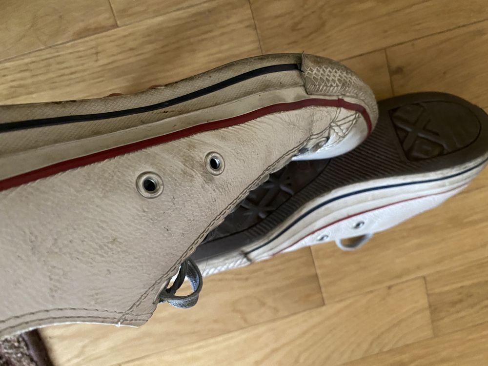 Białe skórzane conversy converse 42