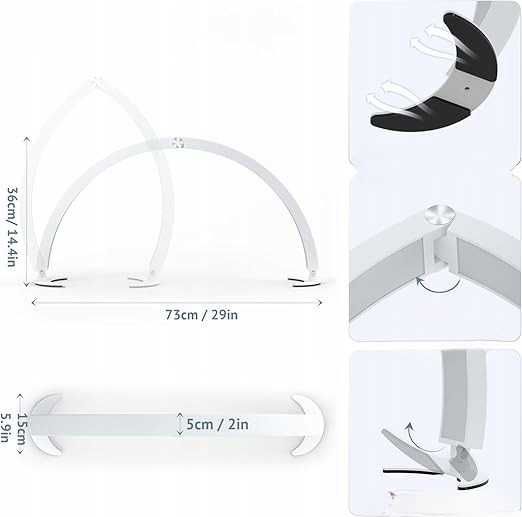 Lampa Stołowa LED Do Paznokci W Kształcie Półksiężyca 73 Cm 3 Tryby