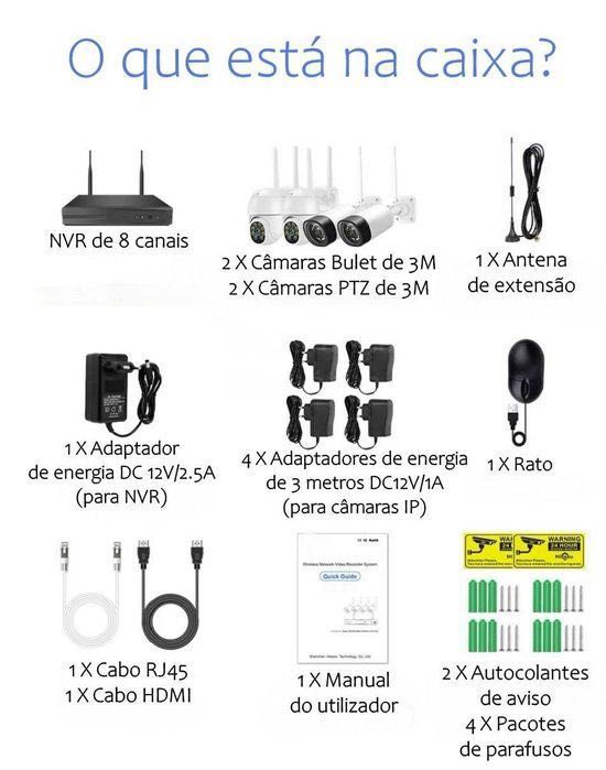 Conjunto de 2 Câmaras Fixas * 2 Rotativas * Deteção Movimento