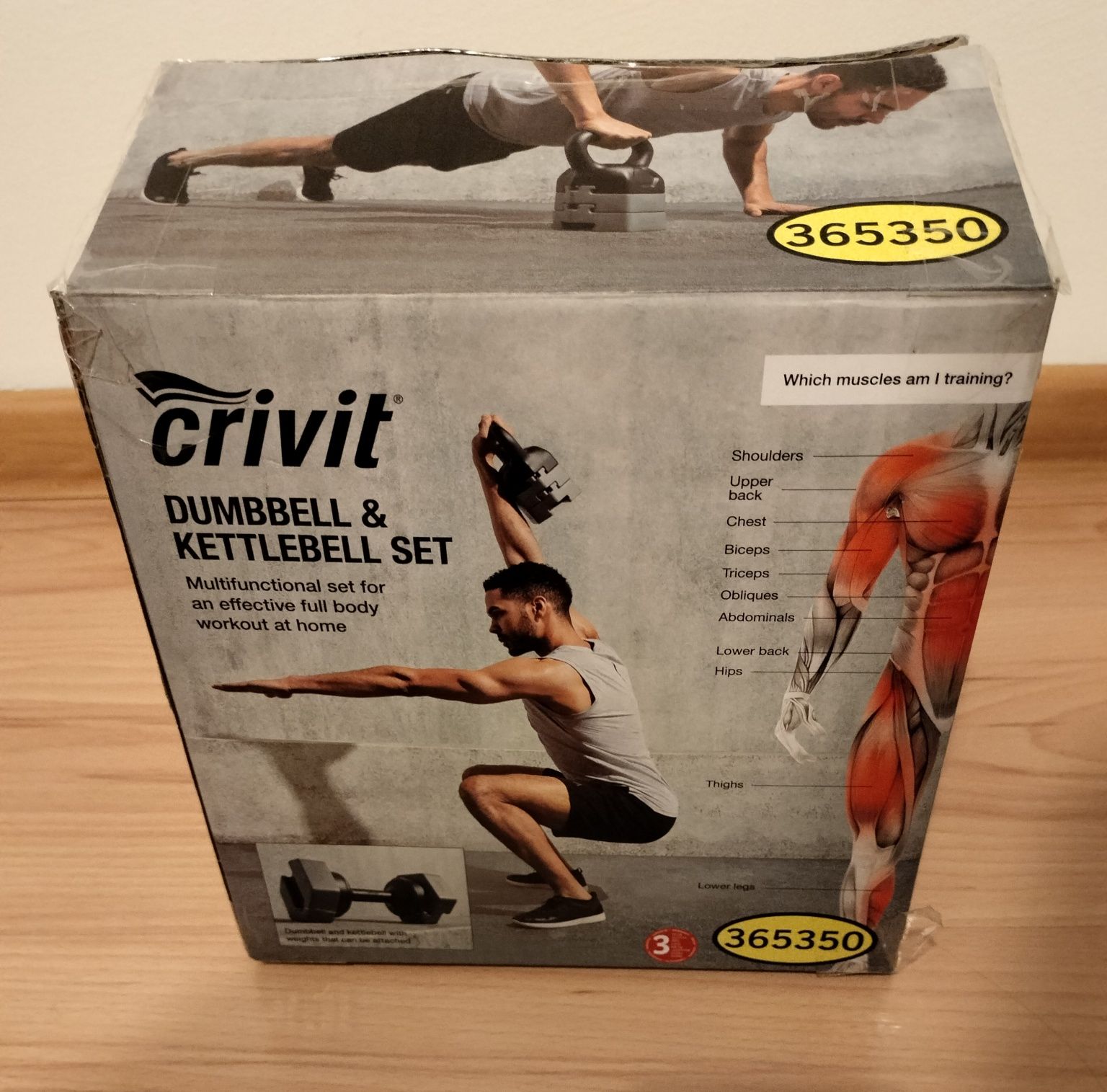 Zestaw hantli z kettlebell CRIVIT 5kg