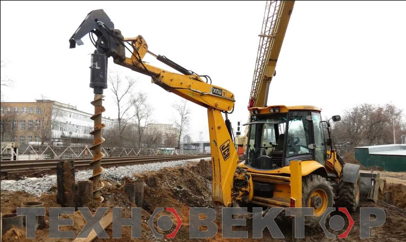 Гідробур до екскаваторів навантажувачів JCB CAT VOLVO Komatsu Hidromek