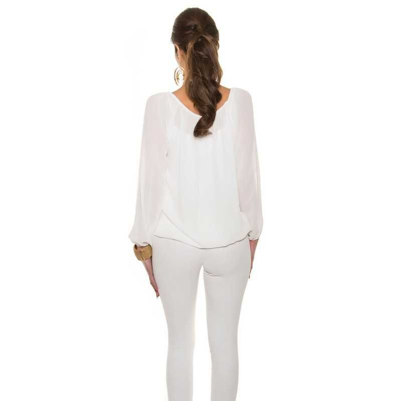 Blusa chiffon branco Vitoria