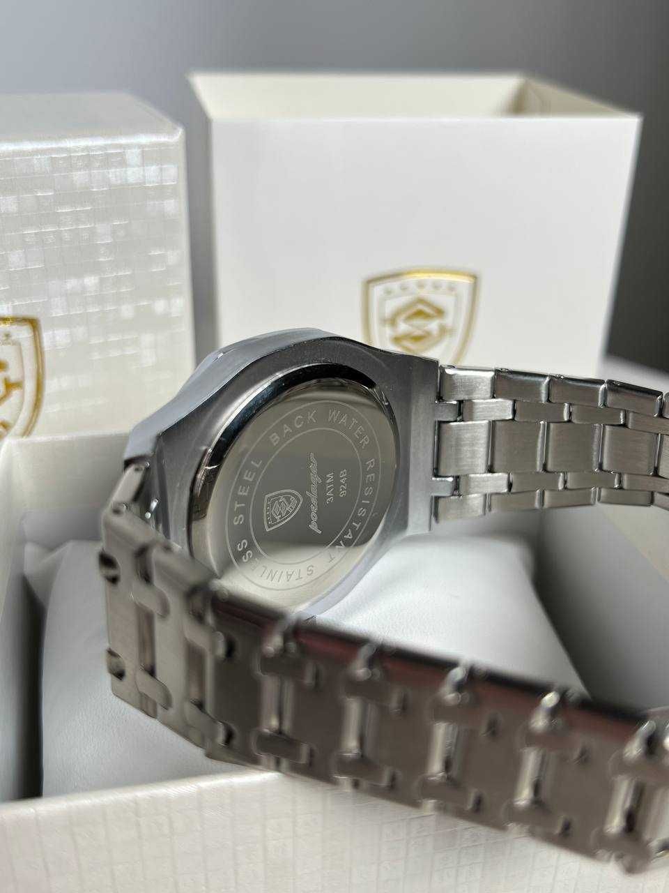 Часы Poedagar Piguet серебряные с синим циферблатом